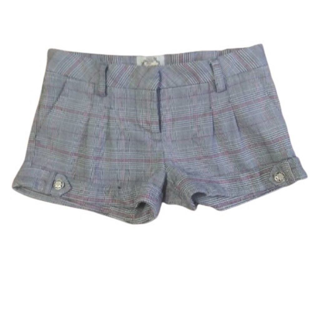Low Rise Shorty Plaid Cuffed Shorts Size XS